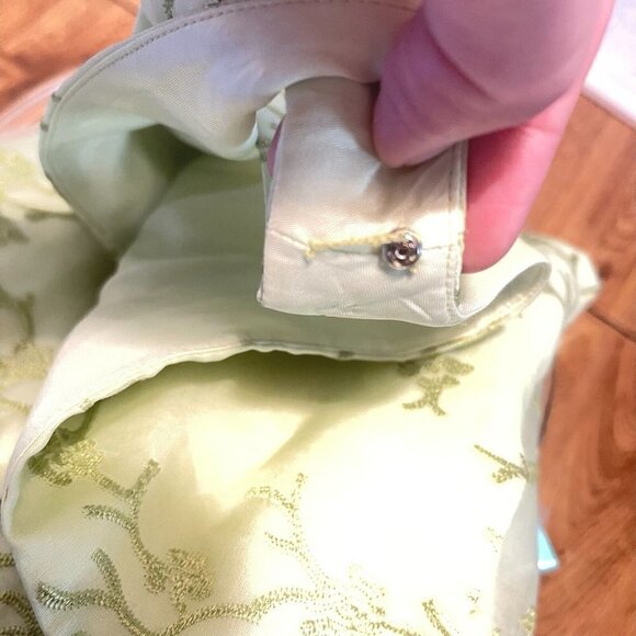 Talbots 100% Silk Size 4 Green Embroidered Drop Waist Fairy Dress‎ vtg - Picture 11 of 11